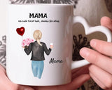 Personalisierte Tasse für Mama mit Herz Henkel - Cantty