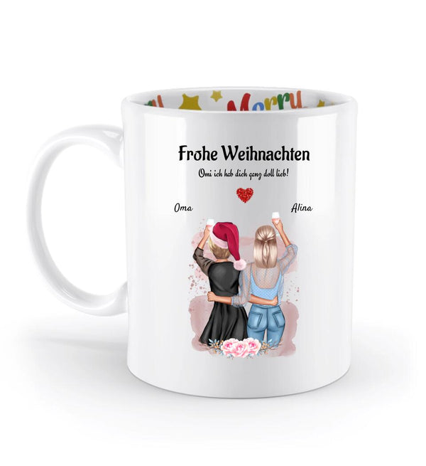 Tasse für Oma zu Weihnachten personalisiert bedrucken - Cantty