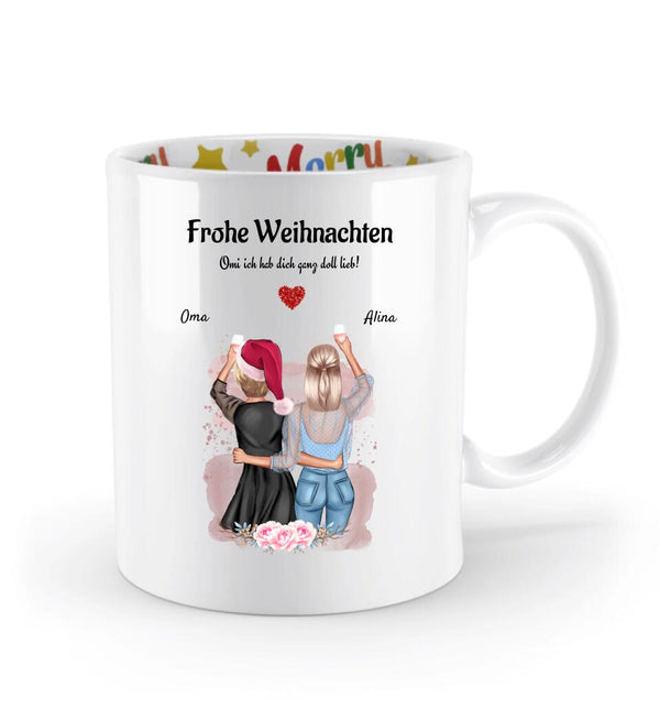 Tasse für Oma zu Weihnachten personalisiert bedrucken - Cantty